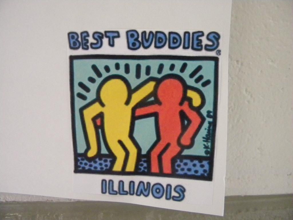 Best Buddies posters are posted all through the school. 
