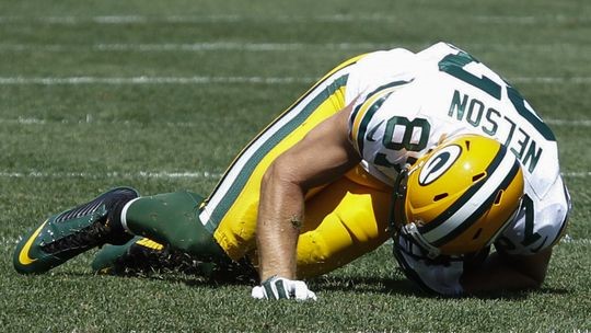 Packer’s wide Receiver Jordy Nelson goes down in a preseason game with a torn ACL. 