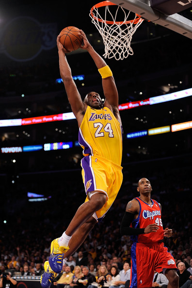 Kobe Bryant goes in for the dunk against the Los Angeles Clippers. 
