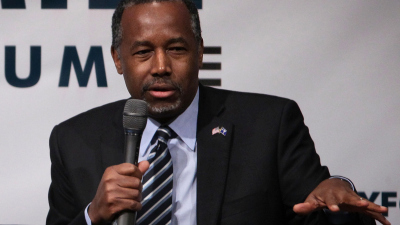 Republican presidential candidate Ben Carson participates in the South Carolina Faith and Family Presidential Forum February 12, 2016 in Greenville, South Carolina. Four Republican candidates joined the forum as they continued to campaign in the Palmetto State. 
