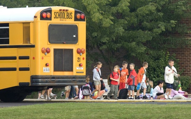 Pictured+above+are+Unit+5+students+getting+off+the+bus+at+Northpoint+elementary+school.+