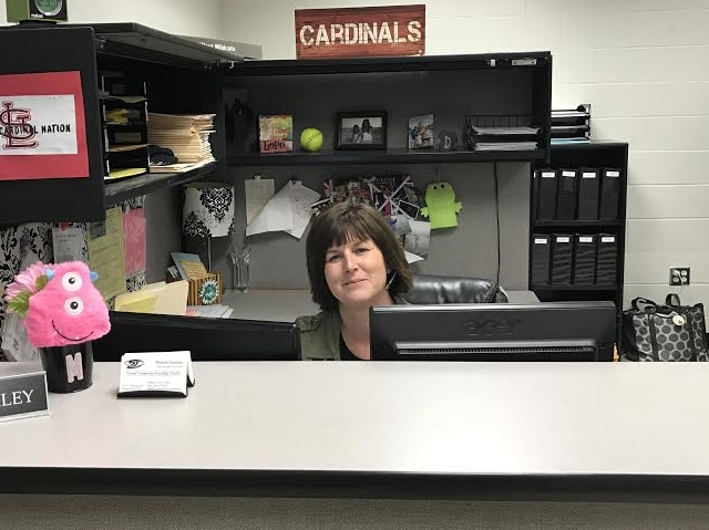 Above is Mrs. Gramley working at her desk.