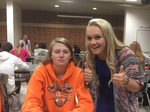 Normal West seniors, Allie Gordy (left) and Kylie Bryant (right), answer questions about their favorite Thanksgiving traditions. 