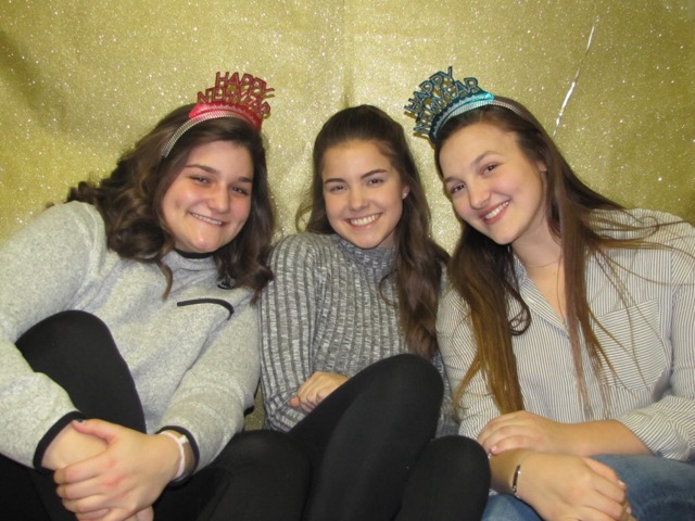 Michela stork (left) celebrated and made no new years resolutions alongside friends. Those pictured, left to right, are Stork, Anna Bankston (11) and Ali Martin (11).