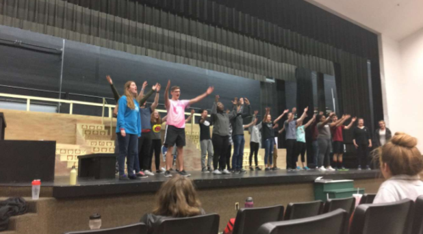 Students prepare for the upcoming production, called Joseph and the Amazing Technicolor Dreamcoat.