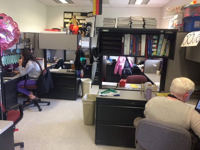 Frau Higby and Senorita Evans working on their lessons so that they can teach the class of 2023 new language. Frau Higby and Senorita Evans determined to pass their students. 
Photo credits by Josh Bautista