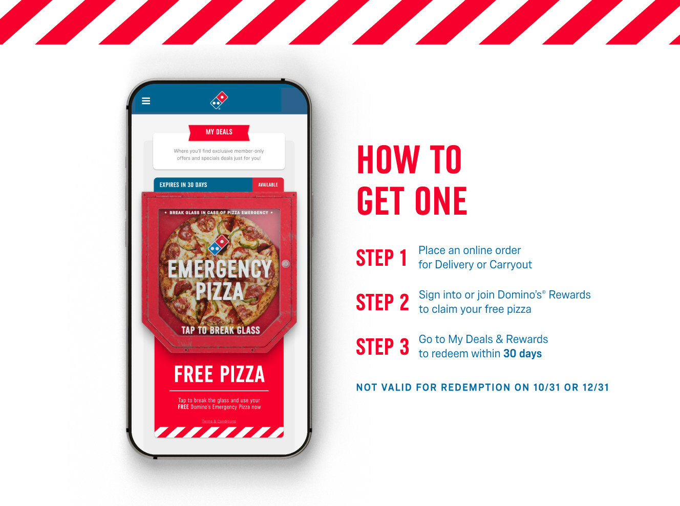The largest pizza company in the world is introducing Domino’s Emergency Pizza: a program that offers a free medium two-topping pizza to customers to use whenever they need it most.