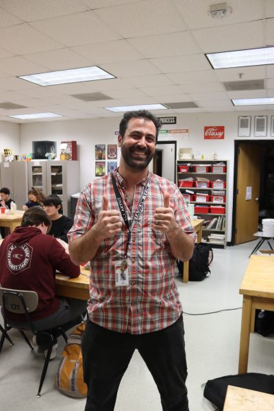 During 7th hour art class, Mr Akyuz (or Mr. A. as many students call him), takes the time to converse with his students about their artistic mediums. Mr. A. is one of many beloved teachers here at West!