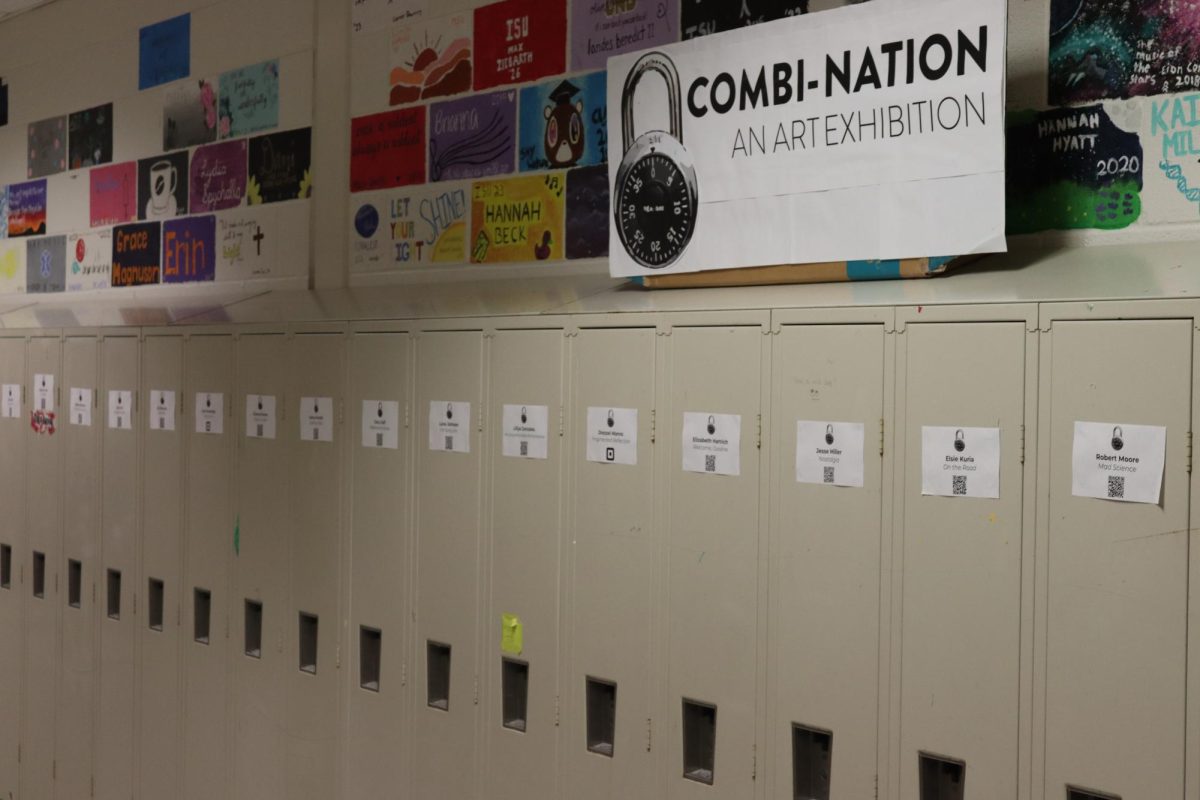 Normal Wests Sculpture 2 course, taught by Mr. Ali Akyuz, has recently brough the Combi-Nation: An Art Exhibition back to the halls of West. Each year, students in the course are given a locker to create an artistic display.