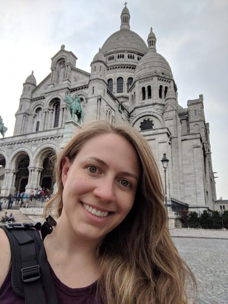 Madame Brandee Klieber is not only a teacher in Normal Wests Foreign Language Department but she is also an avid traveler. In fact, her love for traveling is what inspired her career. Above, she poses in front of the Sacre Coeur.