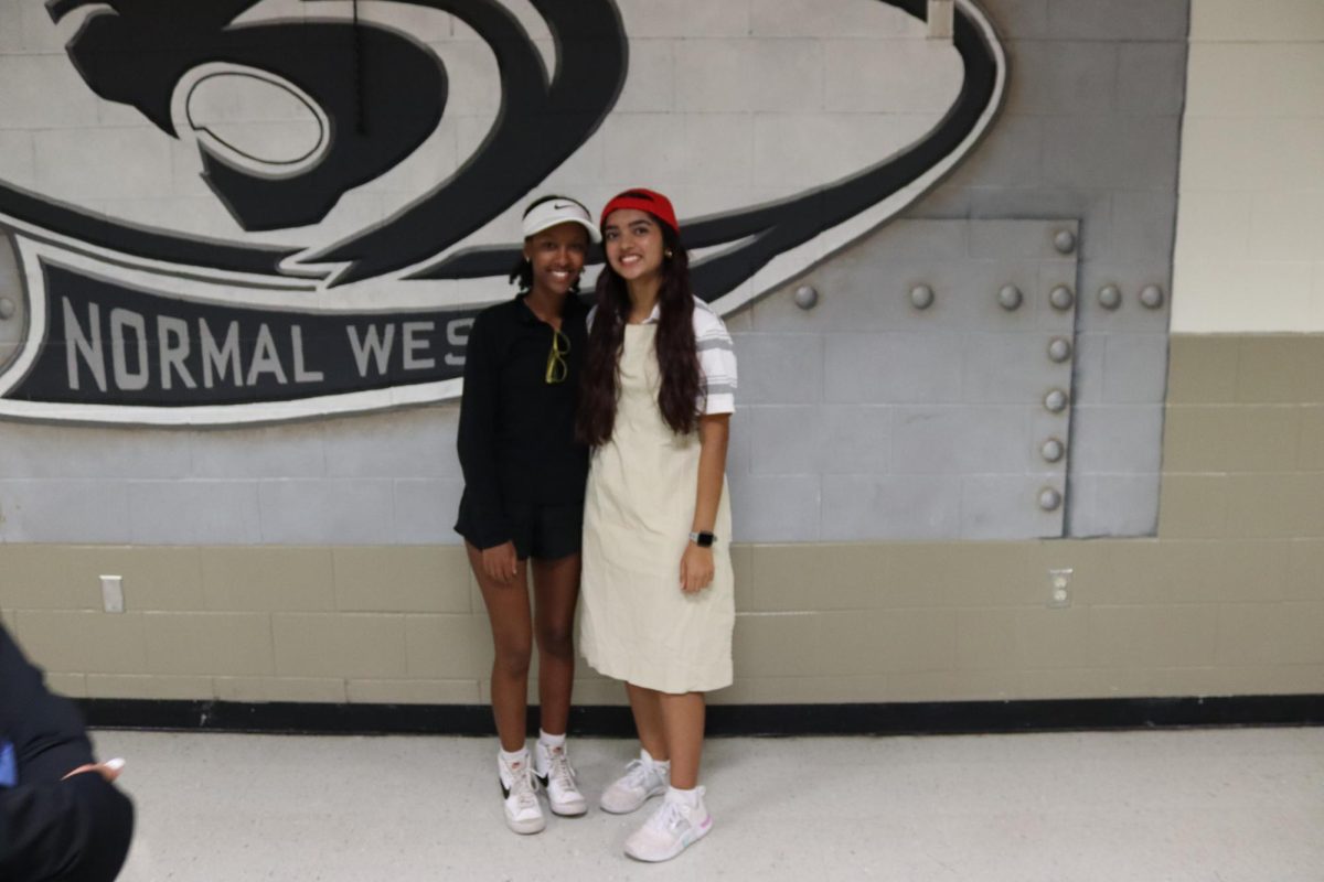 Juniors Naomi Getachew and Ayushi Patel took part in the "Soccer Parent vs. Barbecue Parent" theme for Monday's homecoming festivities.
