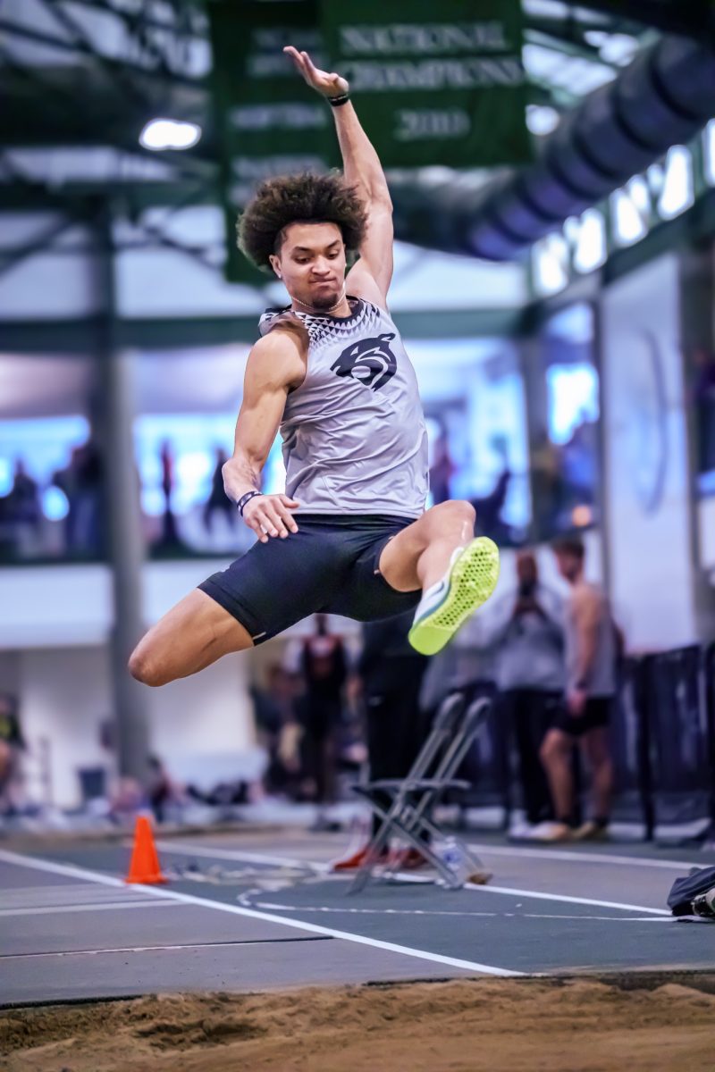 Senior AJ Austin has begun the 2025 season in an impressive way, breaking a school record in long jump. Austin, along with his teammates, has raced their way into a 12th place-ranking in IHSA standings. 