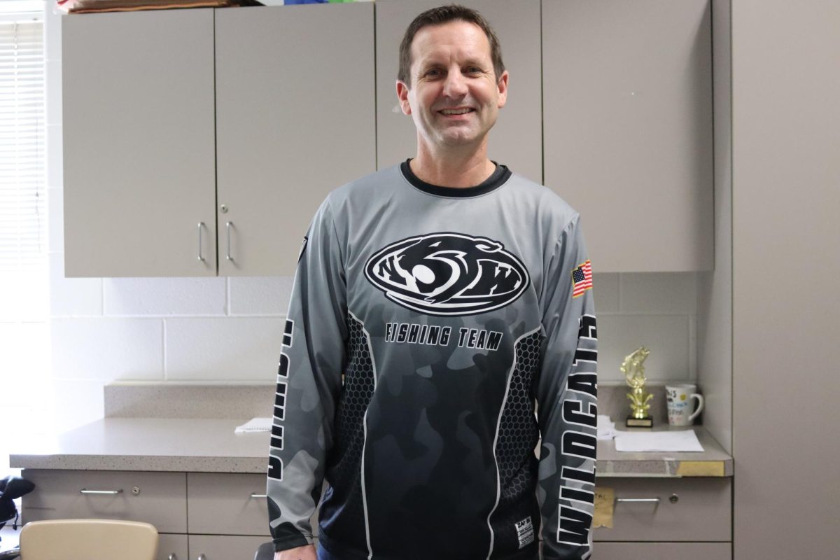 Head bass fishing coach, Tim Sennett models the jersey as he gets set for another season with the team. Join the Google classroom to get more information on joining the squad!