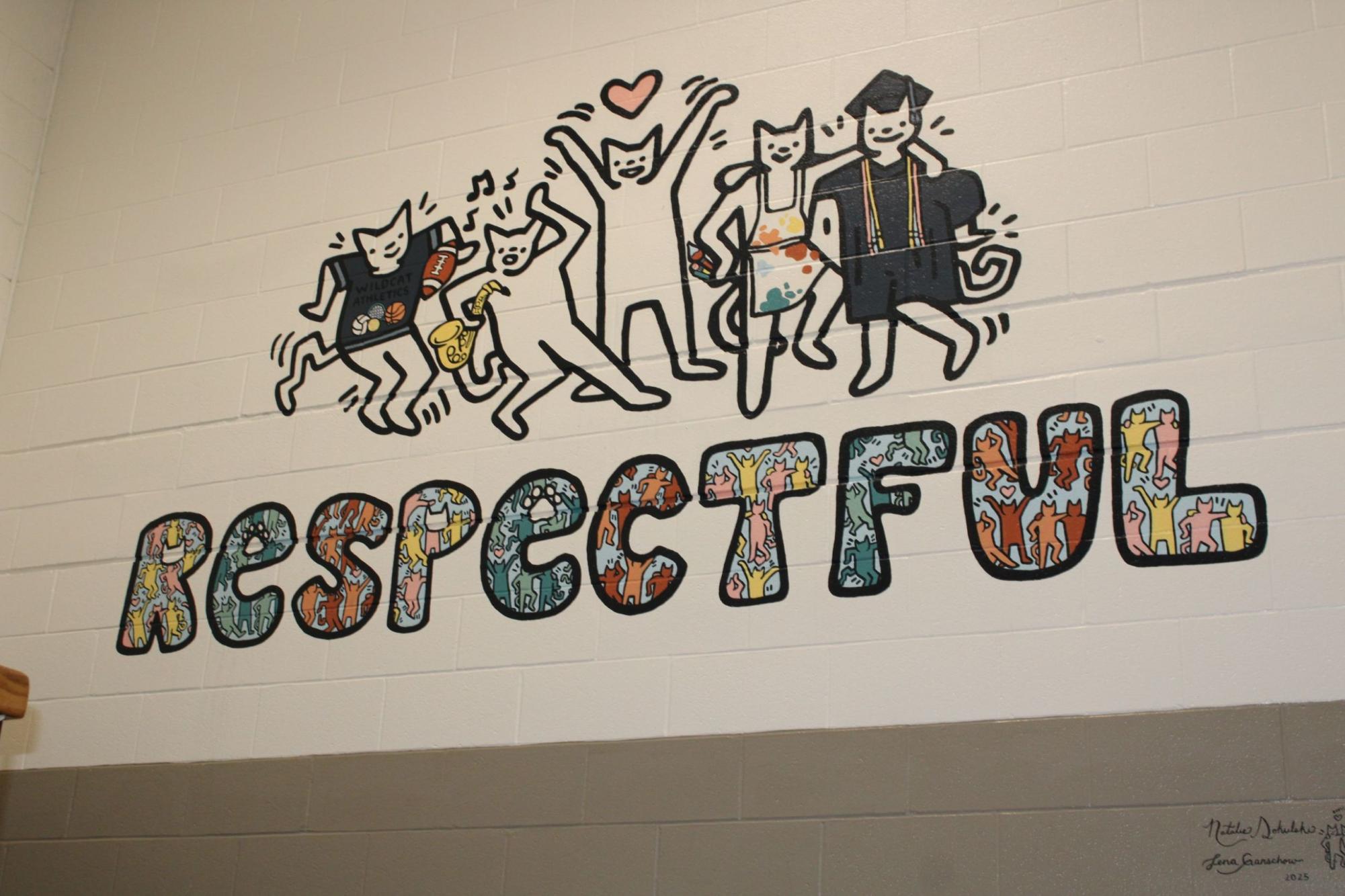 Photograph by Jo Brown
The “West Improvement Plan” has taken off with the goal of making small improvements to Normal West. One major building improvement was a mural in north stairwell. Two Normal West 2025 graduates, Natalie Sokulski and Lena Ganschow came in over the summer to bring this mural to life. 
