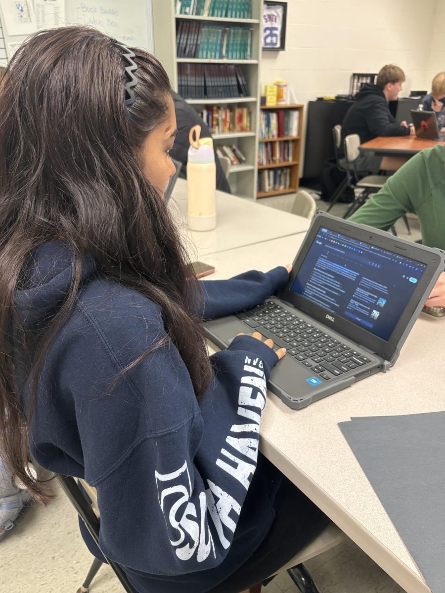 It is no secret that AI use is making its way into many areas of our lives...including and especially in our educational world. Above, Senior Ayushi Patel makes a simple Google search, which prompts an AI response at the top of the search. To continue to educate students on the ever-evolving world of technology and information landscape, Unit 5's AI Task Force is setting out to continue conversations around AI Literacy with its students.
