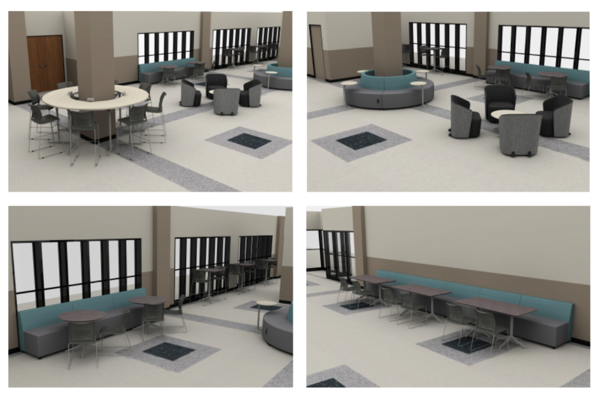 With the help of the Wall of Fame Committee as well as other stakeholders in the school district, Dr. Angie Codron, current Normal West principal, has been working on plans to make major improvements to the Normal West campus. One key change is the rebranding/restructuring of the current atrium, where Codron proposes to change the look, flexibility, and functionality of the space to be more modern. With these changes, Codron also hopes to honor Normal West's first principal, Dr. Jerry Crabtree by renaming the space from 'the atrium' to 'The Crabtree Commons.' Above, you will see the initial plans for the space. (Please note that these plans are in the early stages and will likely be improved from the model that is outlined above). 