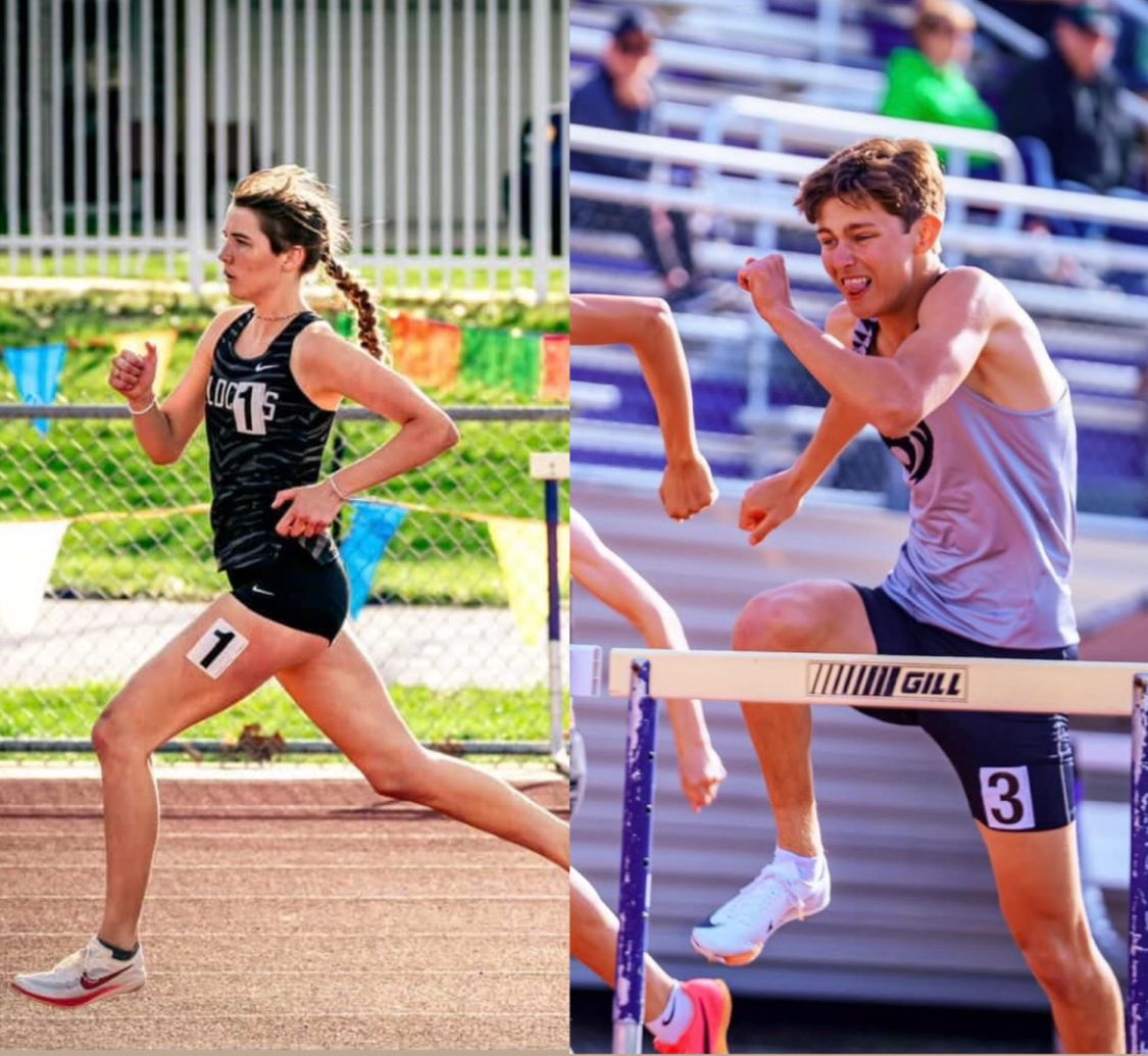 Normal West boys and girls track are off to a fast start. Above, Seniors Julie Bach and Alex Carter fight for their place on the track. The girls will compete at Big 12 Indoor Championships on Monday, March 16 and the boys will compete for the Big 12 championships on Tuesday, March 17.