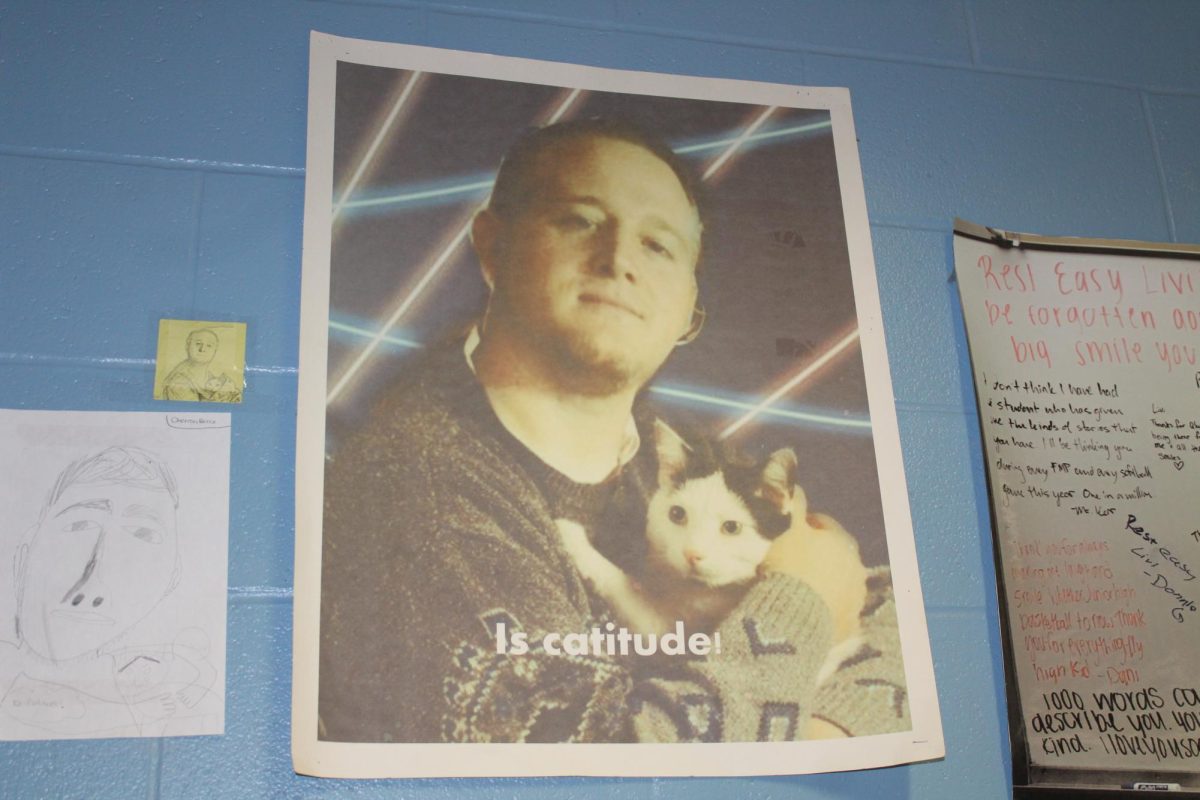 Mr. Jim Rumps is known throughout the hallways of Normal West for his various roles, but his most recent role is one that he will be remembered for for a while. The self-proclaimed 'Champion of Kat-itude' recently encountered a real live Wildcat in the hallway, where with the help of a few Normal West faculty members, he defeated the cat to save the students and staff.