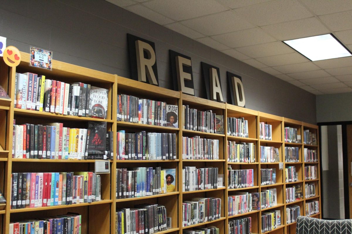 The Normal West IMC is a popular spot for students and staff for multiple reasons. In addition to the wide variety of books, the space is also a place for students to research, do puzzles, and study.